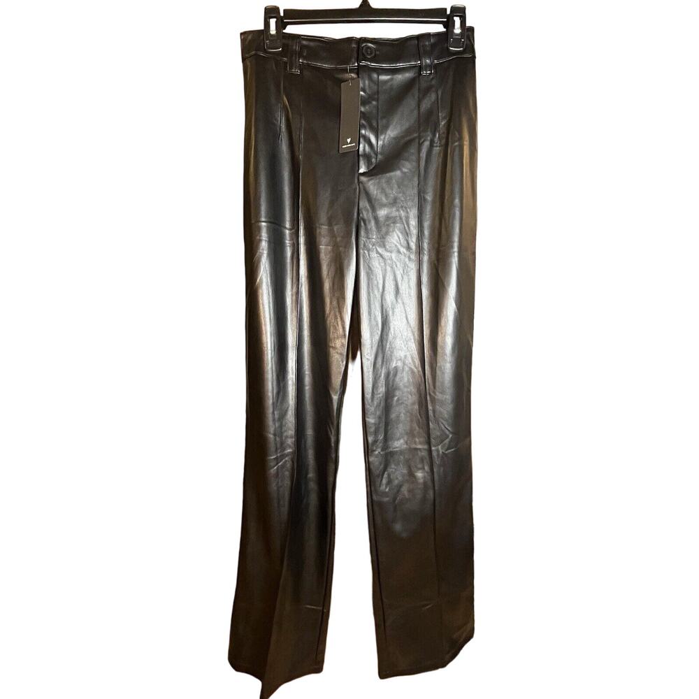 NWT Lulus Size Medium Vegan Faux Leather High Waisted Pants/Trousers